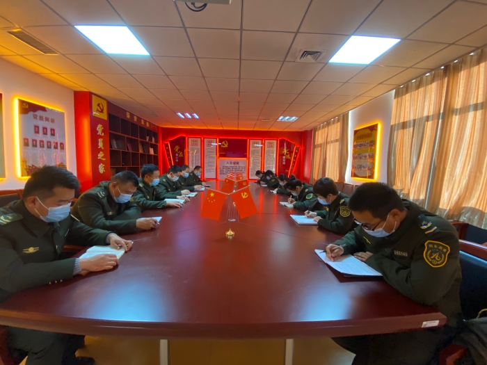 2021-1-28   柏乡站党支部专题学习集团公司党风廉政建设会议精神，拍摄：高冰册